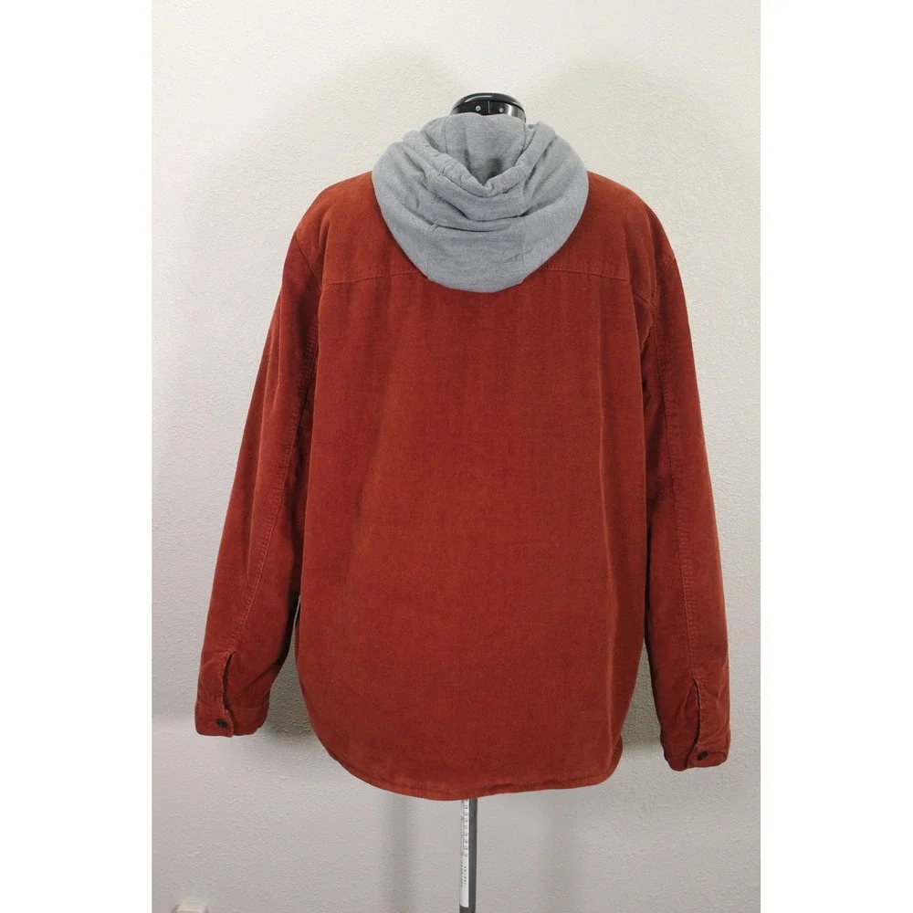 Levi's Corduroy Shirt Jacket Men's XL Faux Shearling Lined‎ Hooded Outerwear - Picture 3 of 16